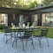 Flash Furniture 5PC Patio Set-55" Glass Table, 4 Black Chairs TLH-089REC-017CBK4-GG - alternate 1